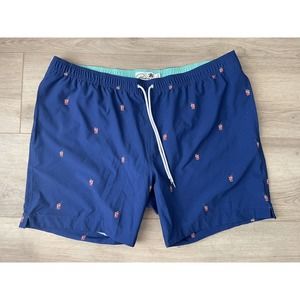 Bonobos Mens Size 2XL Swim Trunks Board Shorts Blue Lemonade Drinks Print 7"